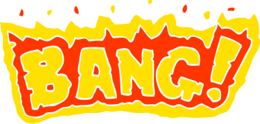 Bir insan tarafından çizilmiş karalama kelime bang
