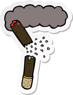 Bir insan tarafından çizilmiş kırık puro etiketi.