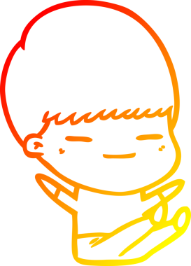 Bir insan tarafından çizilmiş kendini beğenmiş bir çizgi film karakteri çizimi.