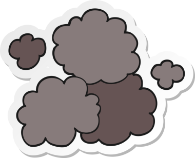 Bir insan tarafından çizilmiş bir duman bulutunun çıkartması.