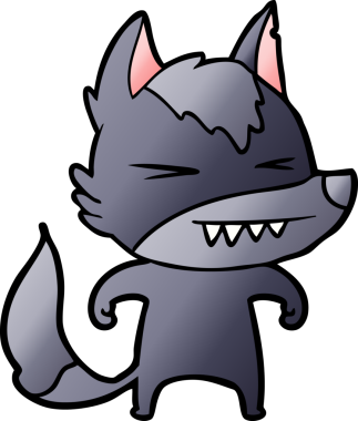 Bir insan tarafından çizilmiş kızgın kurt çizgi filmi.