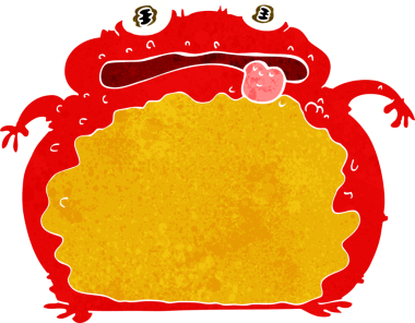 Bir insan tarafından çizilmiş komik bir kurbağa.