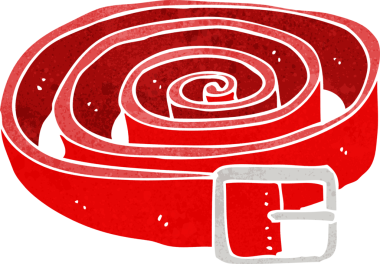 Bir insan tarafından çizilmiş deri kemer.