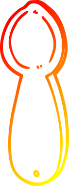 Bir insan tarafından çizilen çizgi film kaşığının sıcak gradyan çizimi