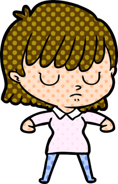 Bir insan tarafından çizilmiş karikatür kadın.