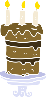 Bir insan tarafından çizilmiş çikolatalı pasta.