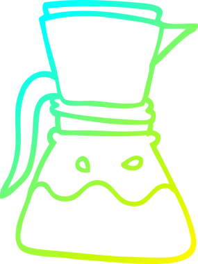 Bir çizgi film filtresinin soğuk gradyan çizimi bir insan tarafından çizilmiş kahve