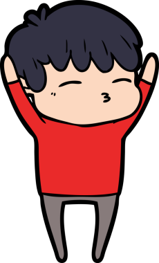 Bir insan tarafından çizilmiş meraklı bir çocuk.