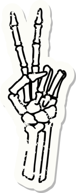 Geleneksel bir iskelet stili, bir insan tarafından çizilmiş bir barış işareti.