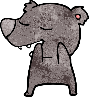 Bir insan tarafından çizilmiş çizgi film ayısı.