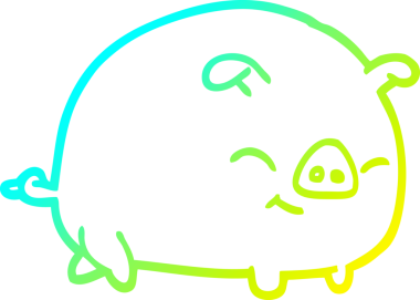 Bir insan tarafından çizilmiş soğuk çizgi domuz çizimi.