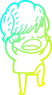 Bir insan tarafından çizilmiş bir karikatür kadın çizimi.