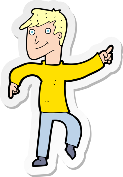 Bir insan tarafından çizilmiş mutlu bir adamın çıkartması.