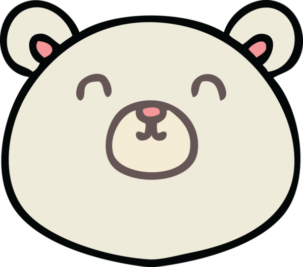 Bir insan tarafından çizilmiş garip karikatür kutup ayısı.