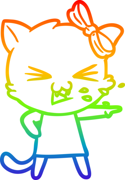gökkuşağı gradyanı çizimi bir insan tarafından çizilmiş çizgi film kedisi