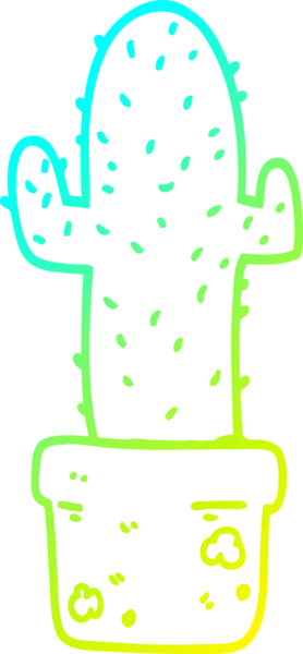 Bir insan tarafından çizilen kaktüsün soğuk gradyan çizgisi.
