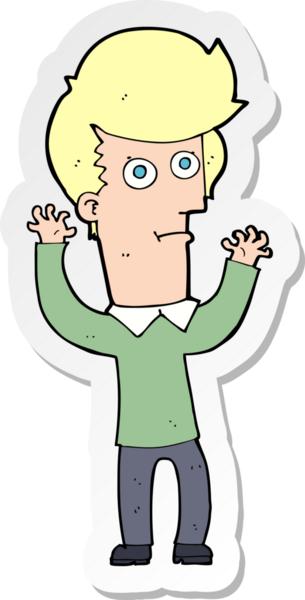 Bir insan tarafından çizilmiş bir karikatür çıkartması.