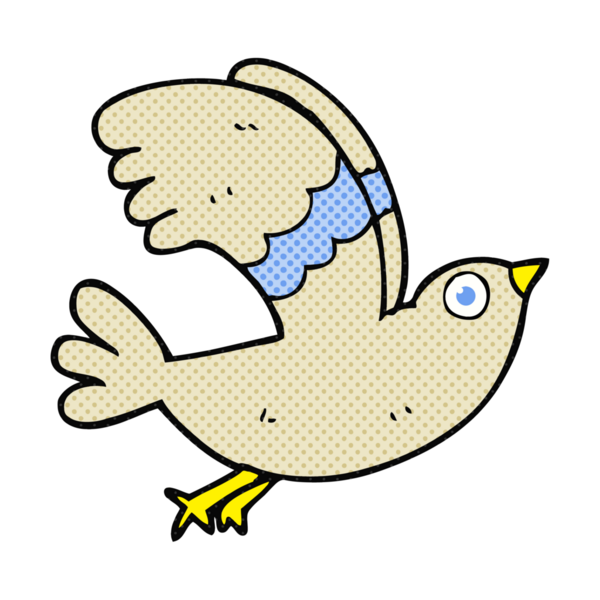 Bir insan tarafından çizilmiş serbest çizgi film kuşu.