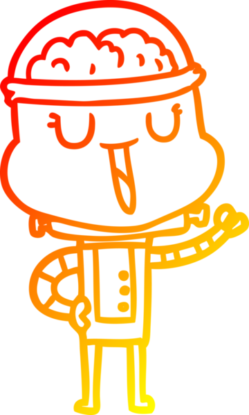 Bir insan tarafından çizilmiş mutlu bir çizgi robot çizimi