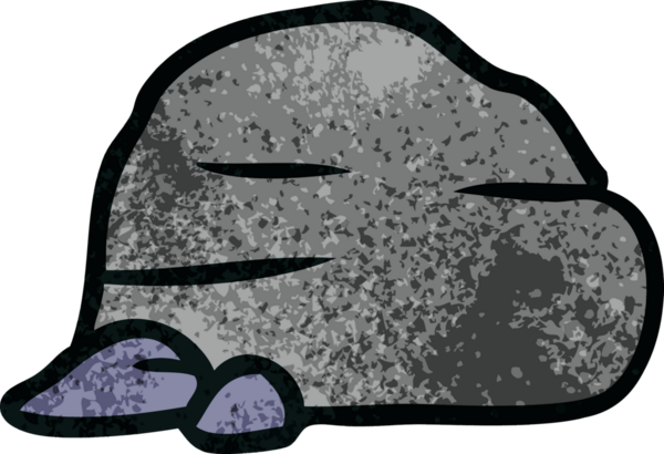 Bir insan tarafından çizilmiş el yapımı karikatür taş ve çakıl taşları.