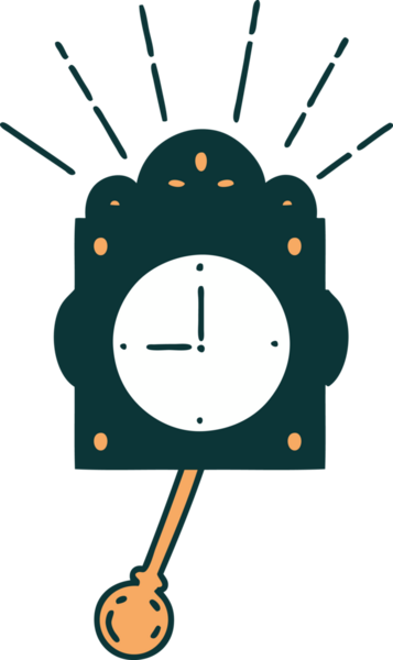 Bir insan tarafından çizilmiş geleneksel dövme stili saat çizimi