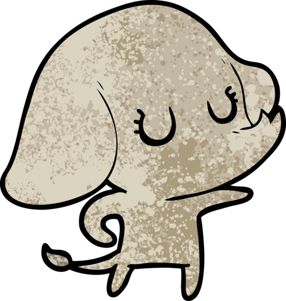 Bir insan tarafından çizilmiş şirin bir fil.