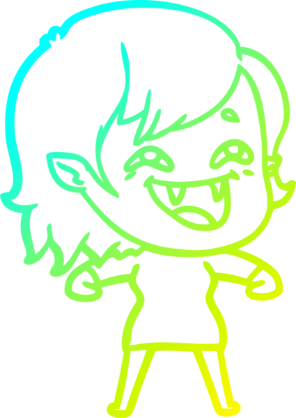 Bir insan tarafından çizilmiş gülen vampir kız çizgi filmi.