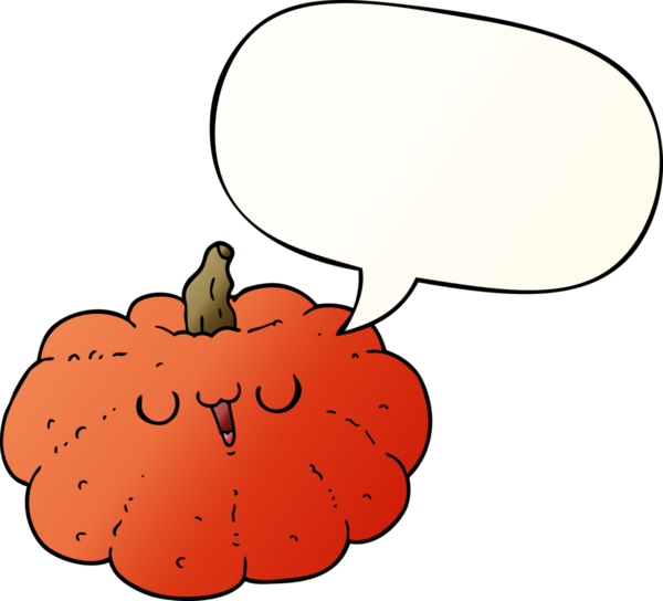 Bir insan tarafından çizilmiş yumuşak eğimli balkabaklı mutlu çizgi film balkabağı