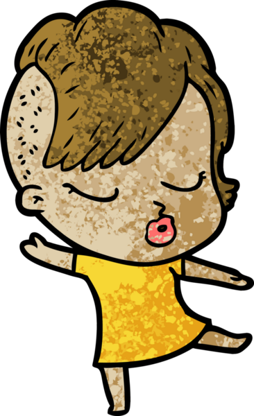 Bir insan tarafından çizilmiş güzel hippi kız.