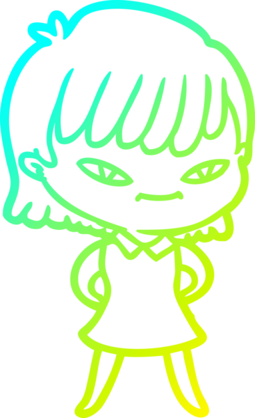 Bir insan tarafından çizilmiş bir karikatür kadın çizimi.