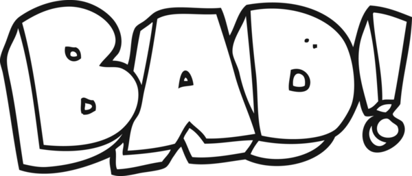 Bir insan tarafından çizilmiş siyah beyaz bir çizgi film Kötü bir sembol