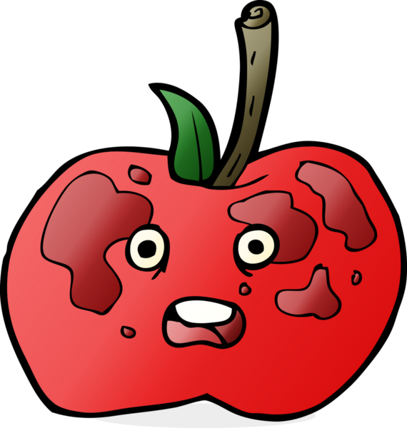 bir insan tarafından çizilmiş elma karikatürü