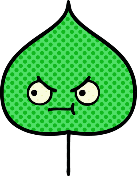 bir insan tarafından çizilmiş dışavurumsal yaprağın çizgi roman tarzı