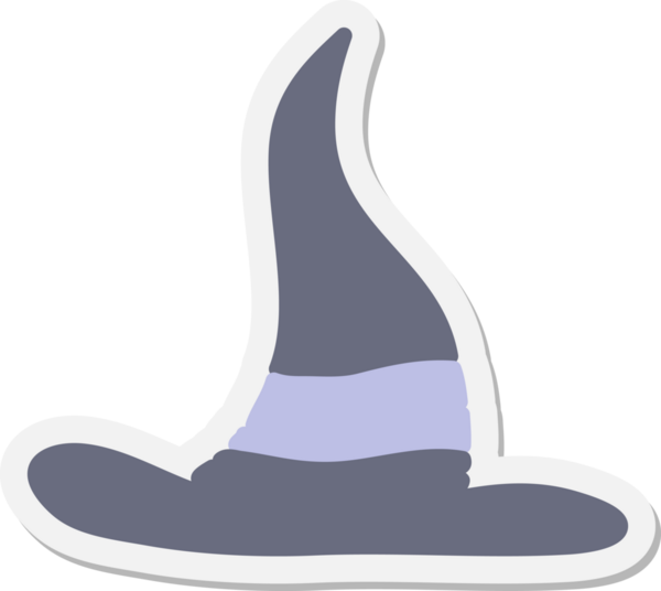 Bir insan tarafından çizilmiş ürkütücü cadı şapkası çıkartması.