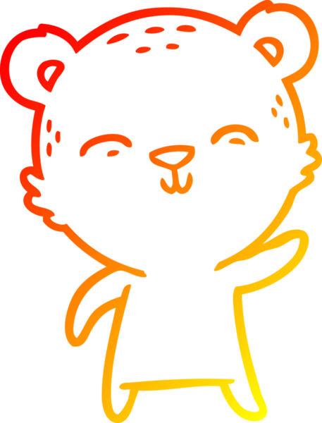 Bir insan tarafından çizilmiş mutlu çizgi film ayısının sıcak çizgi çizimi