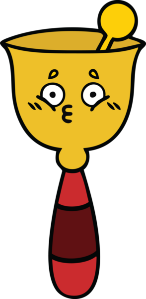 Bir insan tarafından çizilmiş sevimli bir okul çanı karikatürü.