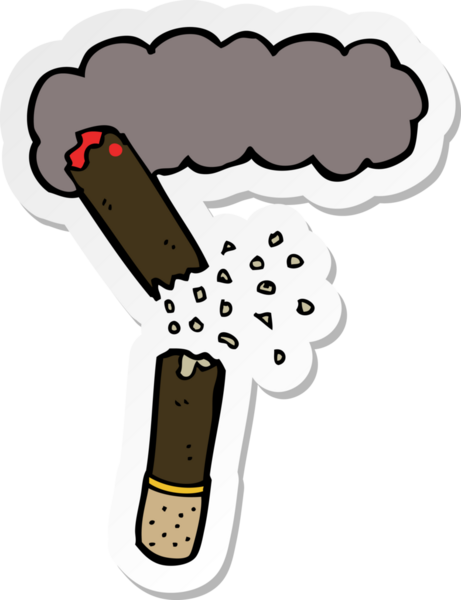 Bir insan tarafından çizilmiş kırık puro etiketi.