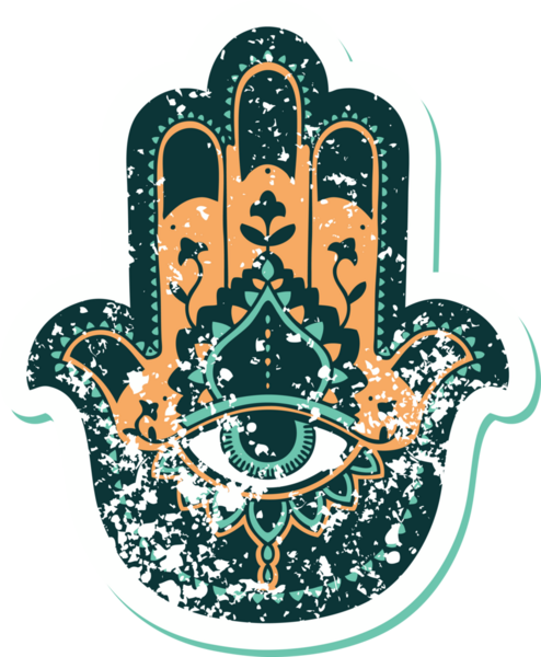 Bir insan tarafından çizilmiş bir hamza 'nın sembolik dövmeli görüntüsü.