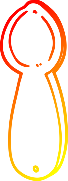 Bir insan tarafından çizilen çizgi film kaşığının sıcak gradyan çizimi