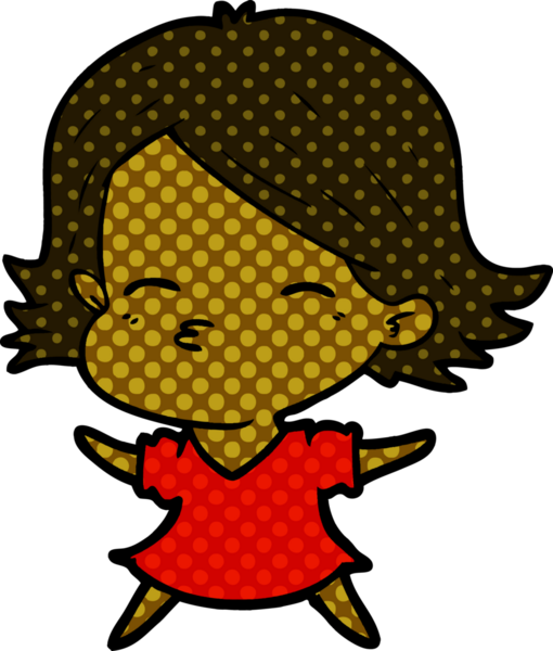 Bir insan tarafından çizilmiş karikatür kadın.