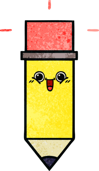 Bir insan tarafından çizilmiş bir kalemin retro grunge doku karikatürü