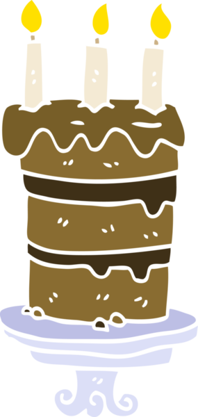 Bir insan tarafından çizilmiş çikolatalı pasta.