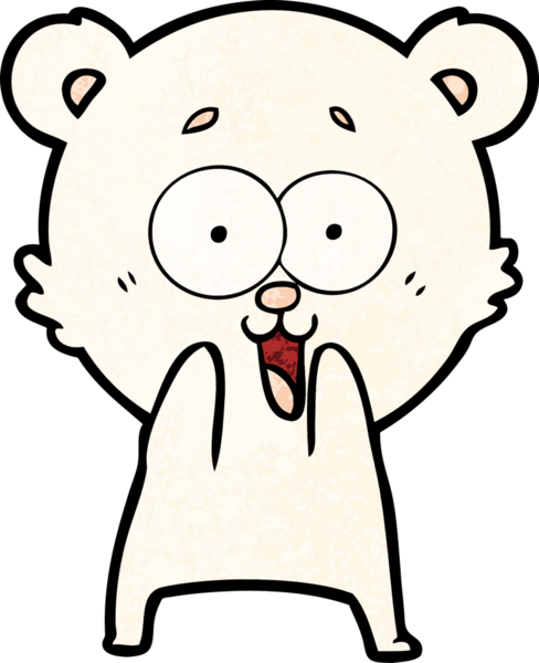 Bir insan tarafından çizilmiş heyecanlı oyuncak ayı karikatürü.