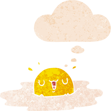 Düşünce baloncuklu çizgi film yumurta grunge sıkıntı retro dokuma bir insan tarafından çizilmiş