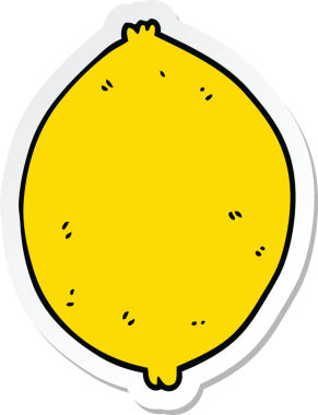 Bir insan tarafından çizilmiş karikatür limonu çıkartması.