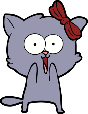 Bir insan tarafından çizilmiş çizgi film kedisi.