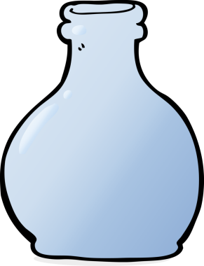 bir insan tarafından çizilmiş eski cam vazo.