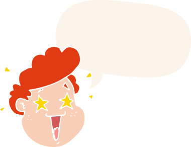 bir insan tarafından çizilmiş eski usul konuşma baloncuğu ile çizgi film mutlu yüzü