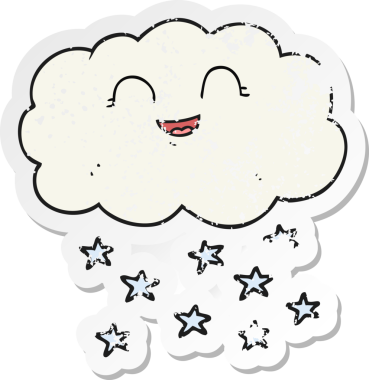 Bir insan tarafından çizilen karikatür bulutunun gerilmiş yapıştırması.