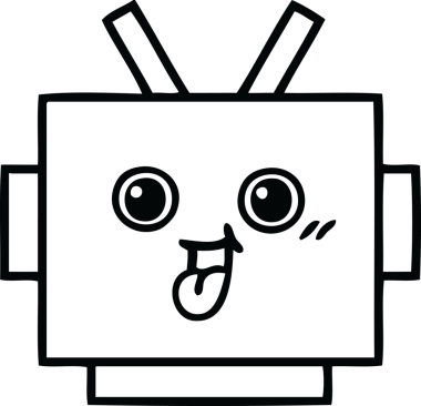 Bir insan tarafından çizilmiş robot kafasının çizgi çizimi